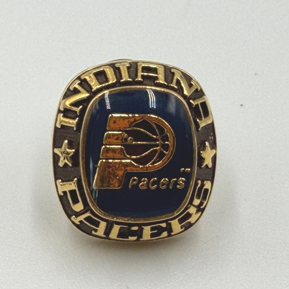 Indiana Pacers Tie Tack Pin Unisex OS Balfour Gold Blue Vintage NBA Logo